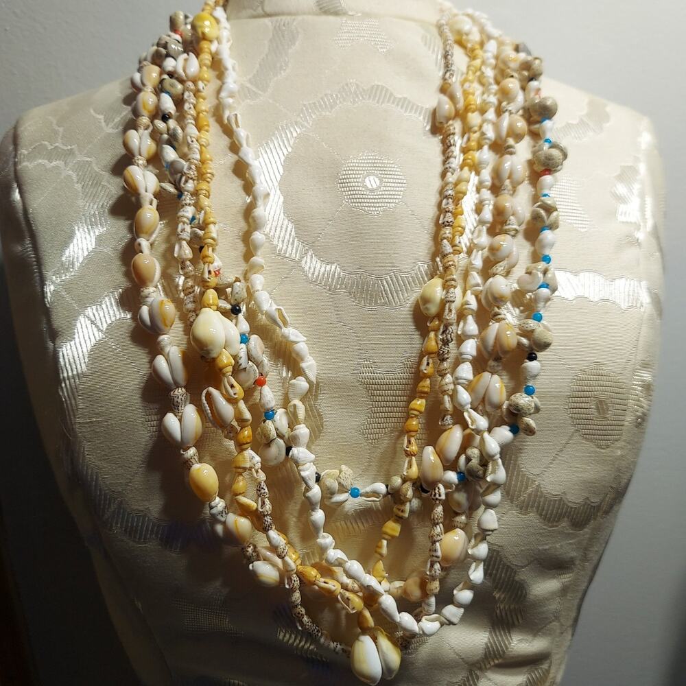 Vintage All Natural Sea Shell Necklace Set of 5 Gorgeous Boho Beach Necklaces #7